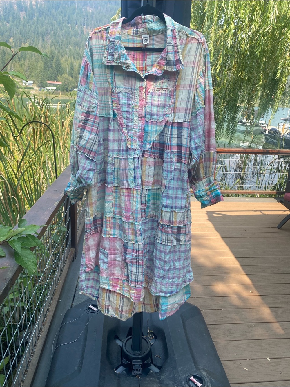 Magnolia Pearl Pastel Plaid Cotton Maxi Dress/top - Picture 8 of 16